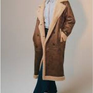 Women’s Brown Shearling Coat Maxi